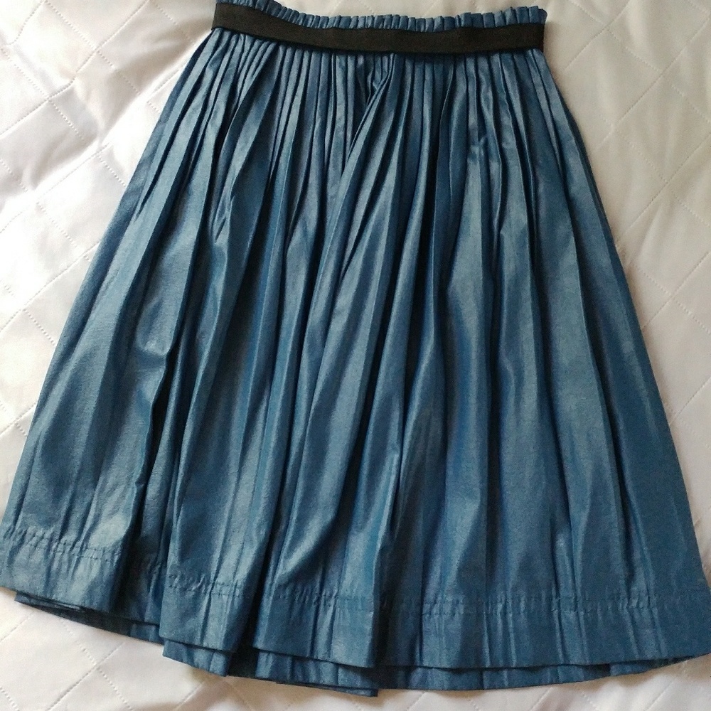 Faux Leather Pleated Skirt